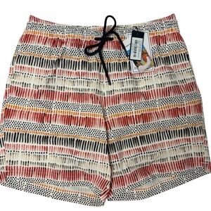 Paisley & Gray Geometric Multicolor Swim Shorts M Slim Fit Elastic Waist